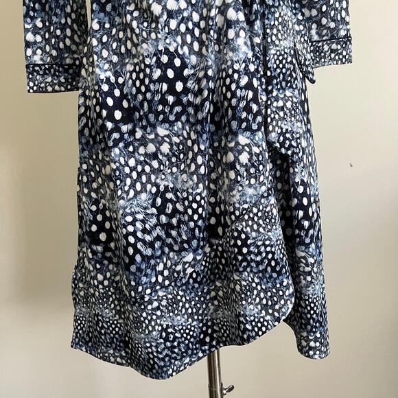 BCBG Max Azria Wrap Dress Ellyette Blue Feather Work Wear XS - Picture 4 of 9